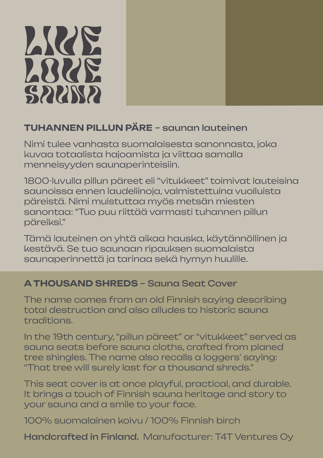 Tuhannen pillun päre – saunan lauteinen