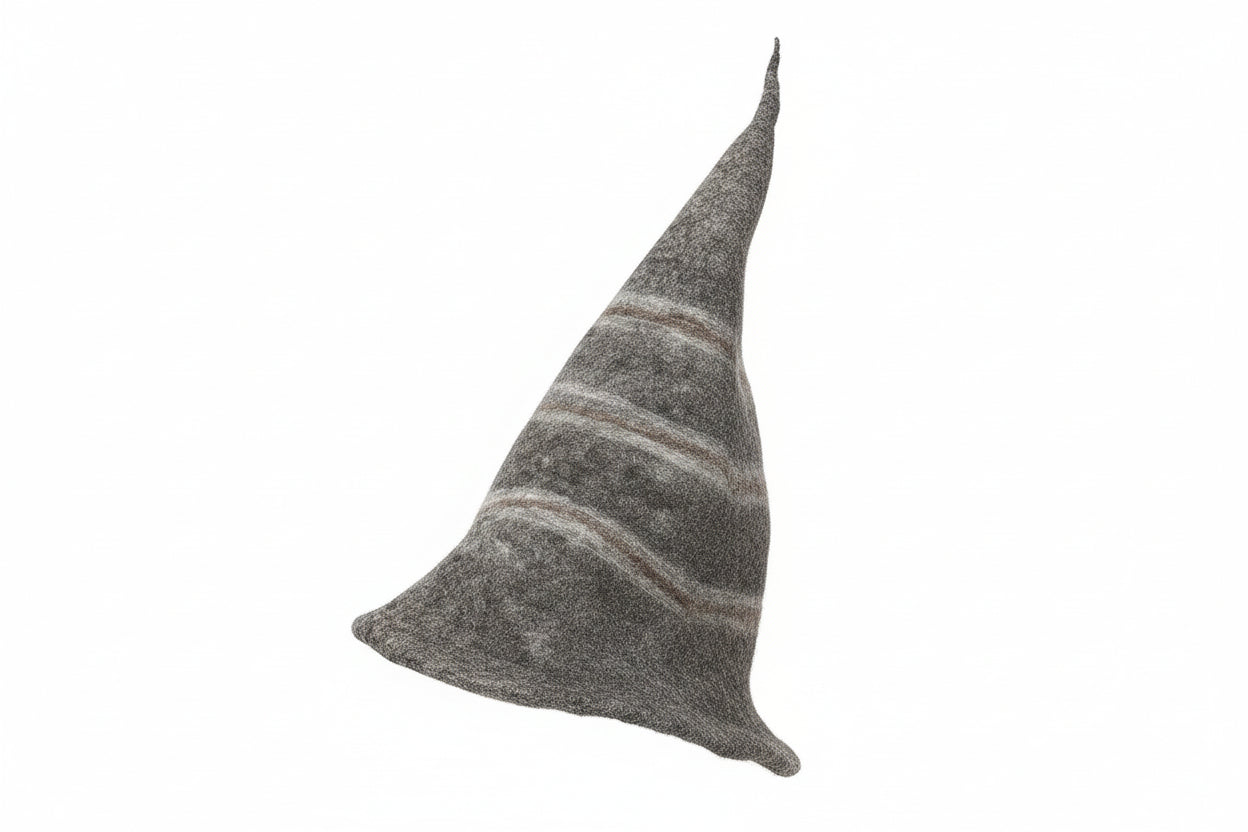 Grey Twisted Wizard Style Sauna Hat