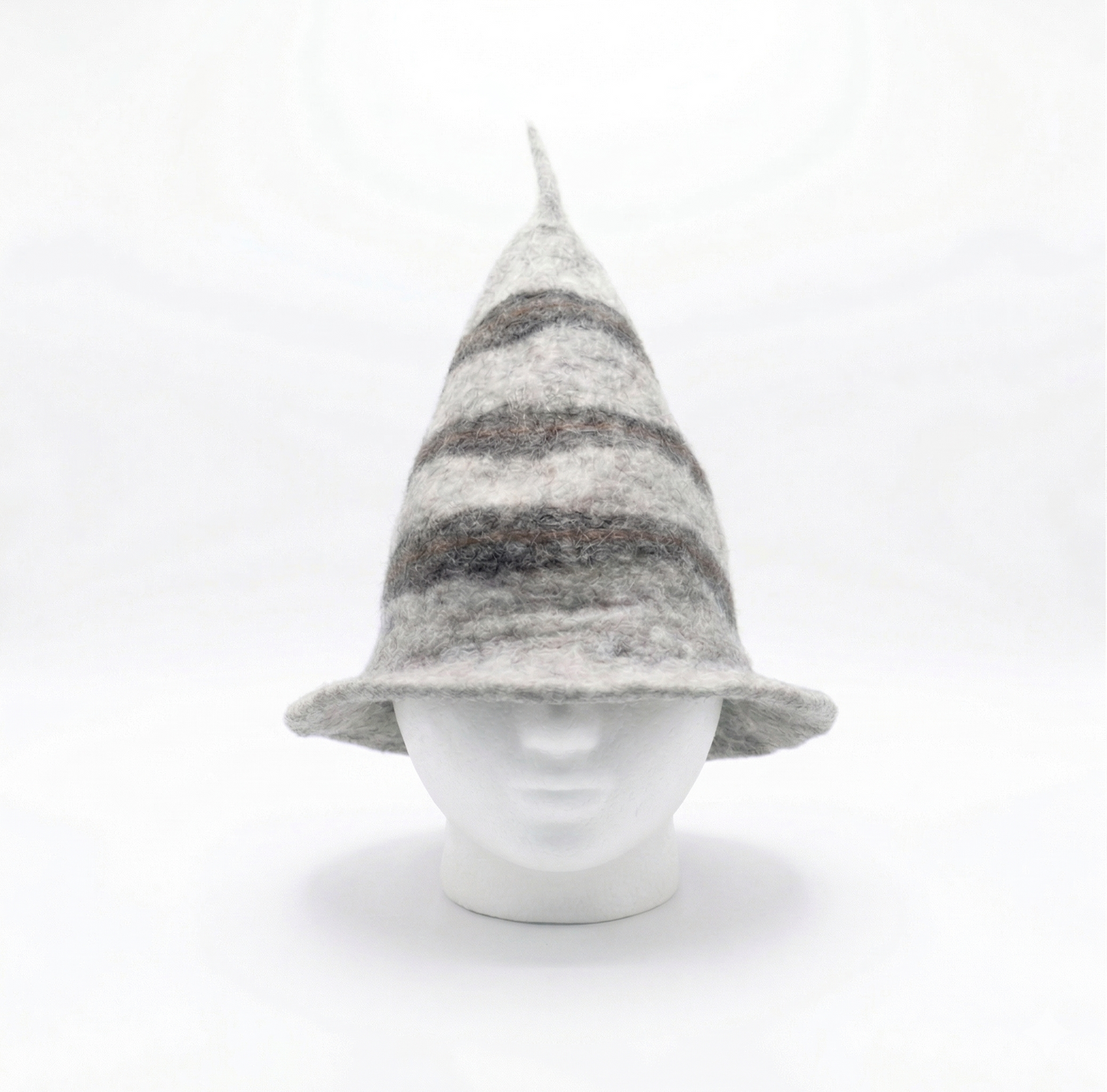 Light Grey Twisted Wizard Style Sauna Hat