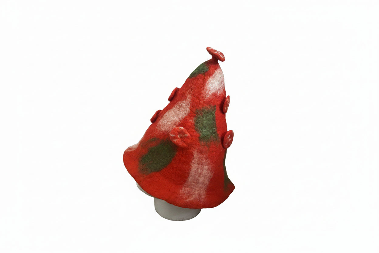 Orange Forest Mushroom Long Design Sauna Hat