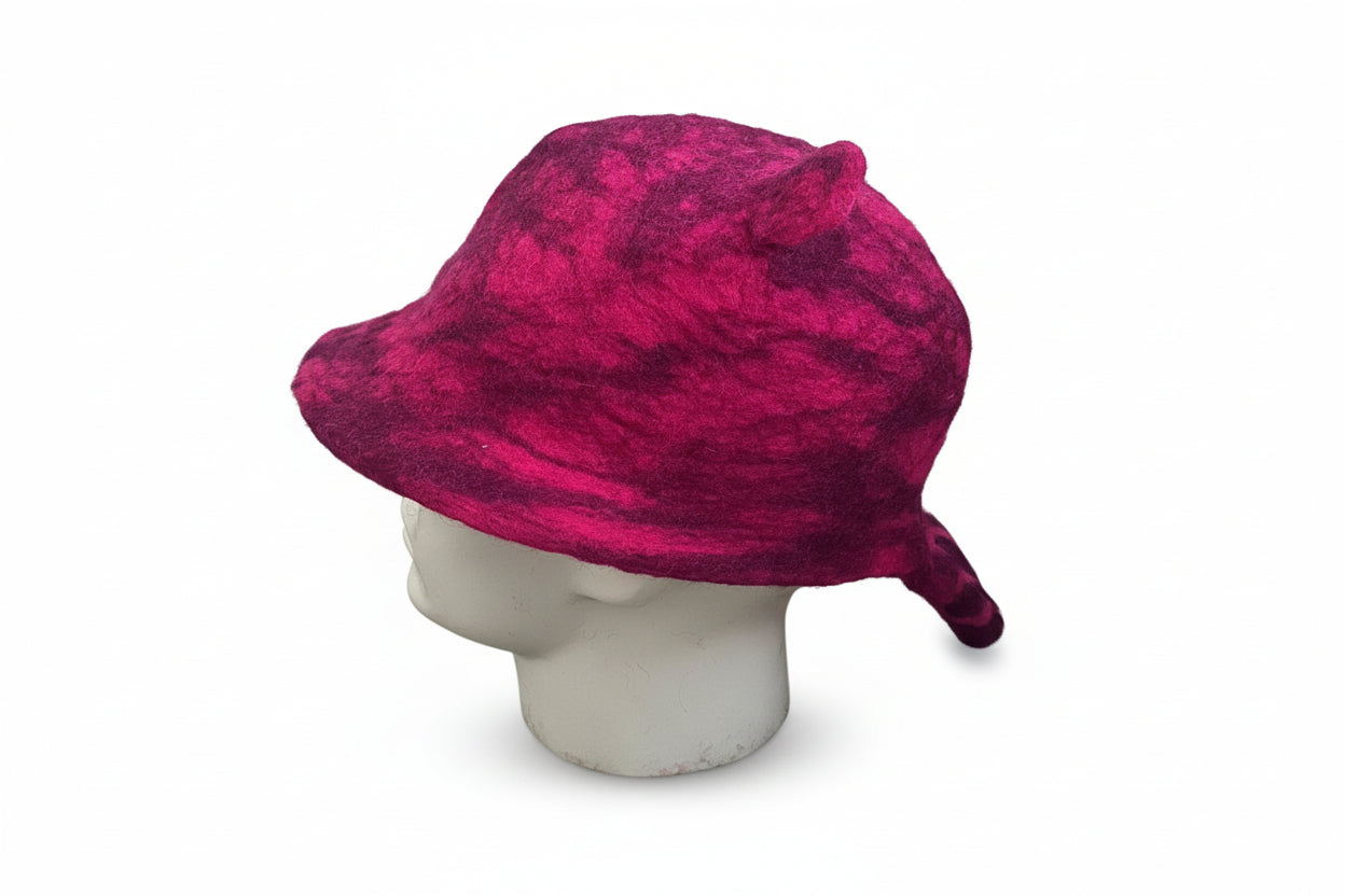 Pink Cat Design Sauna Hat