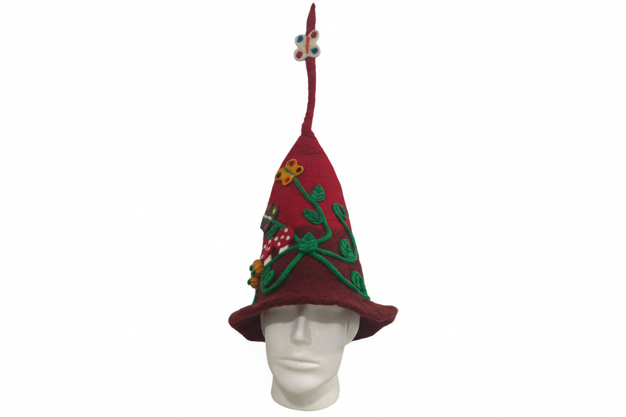 Red & Maroon Fantasy Design Sauna Hat