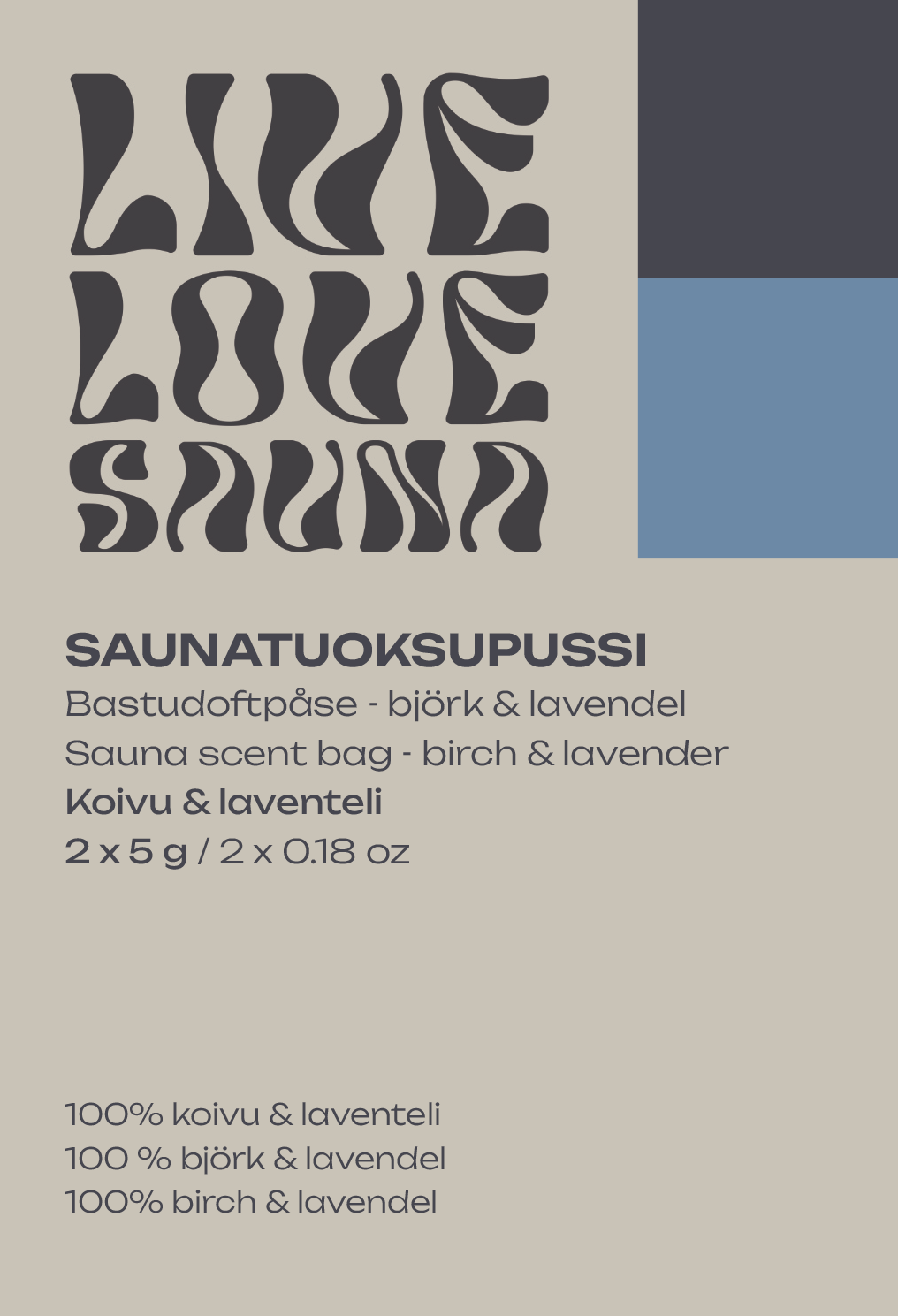 Saunatuoksupussi – Koivu & Laventeli 3 x 5 g