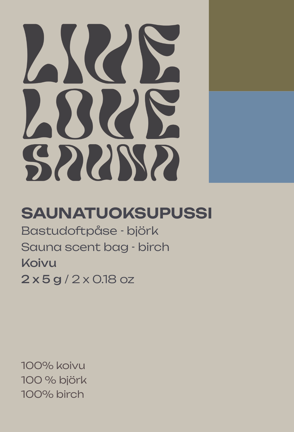 Sauna scent bag – Birch 2 x 5 mg