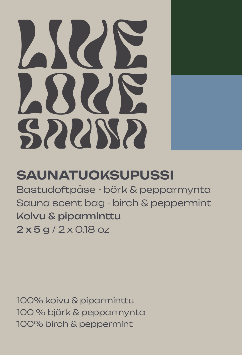 Saunatuoksupussi – Koivu & Piparminttu 2 x 5 g