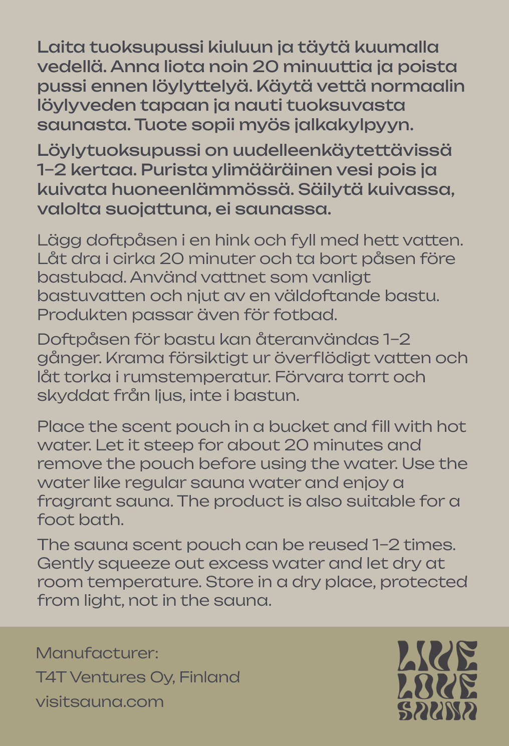 Sauna scent bag – Birch 2 x 5 mg