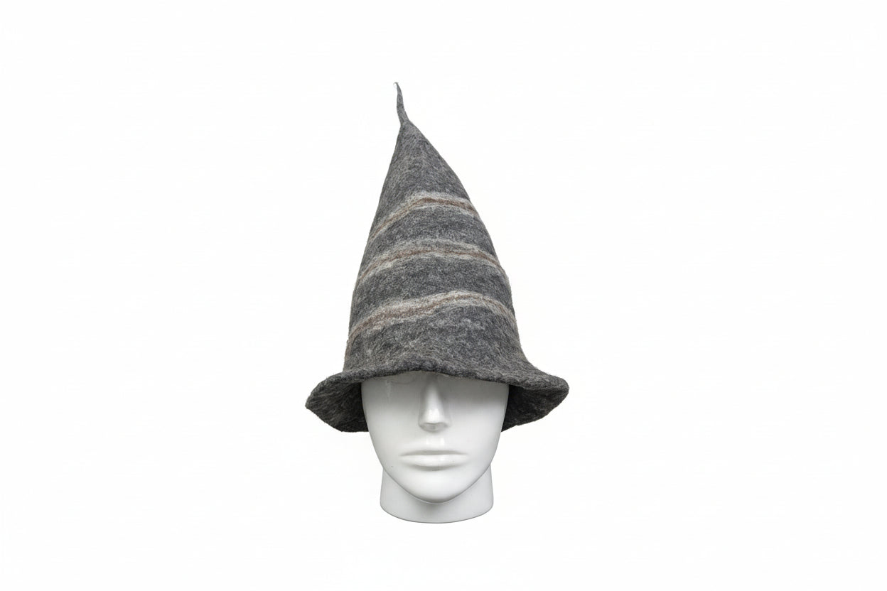 Grey Twisted Wizard Style Sauna Hat