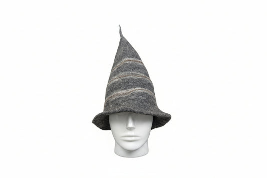 Grey Twisted Wizard Style Sauna Hat