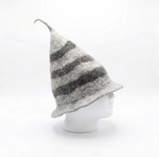 Light Grey Twisted Wizard Style Sauna Hat