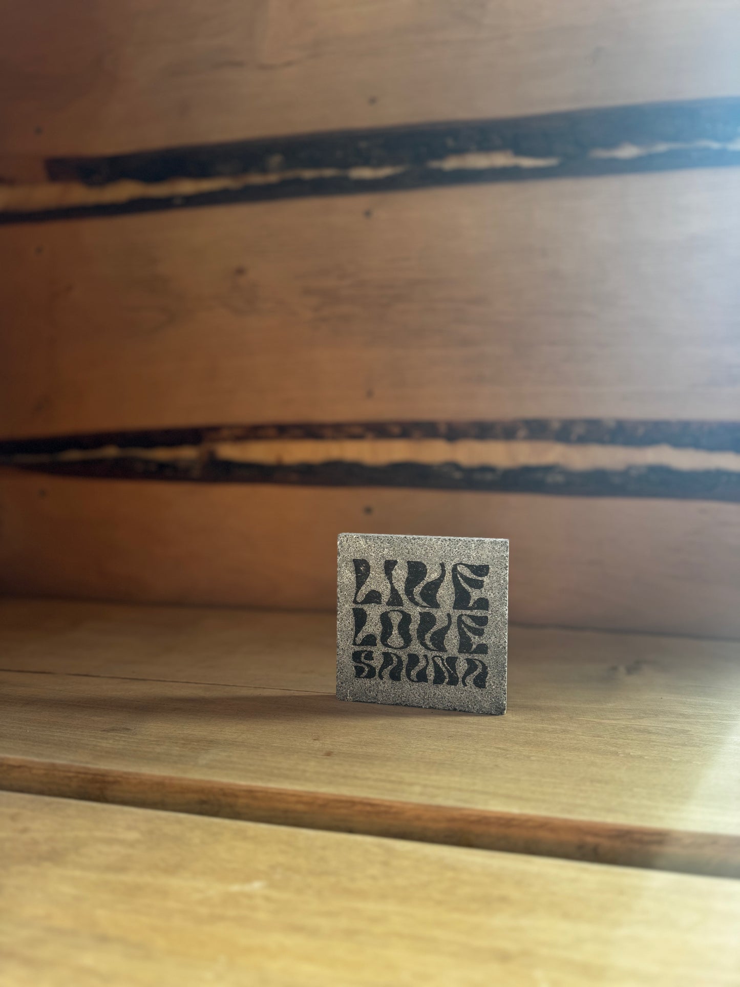 Live, love, sauna -saunakivi