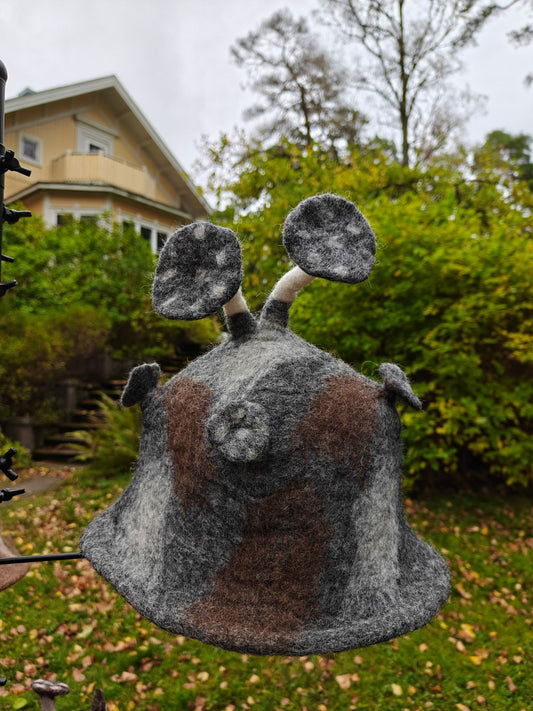 Dark grey Forest Mushroom sauna hat